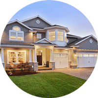 Garage doors in beautiful home